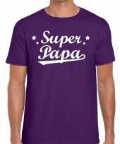 Super papa cadeau t-shirt paars heren