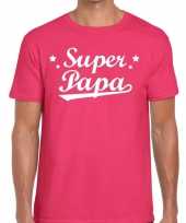 Super papa cadeau t-shirt roze heren