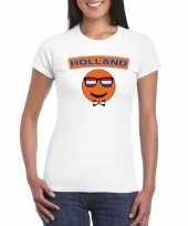 T shirt wit holland smiley wit dames