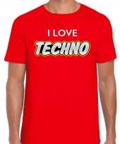 Techno shirt rood heren