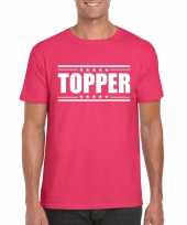Topper t-shirt fuscia roze heren