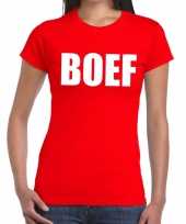 Toppers boef tekst t-shirt rood dames 10142317