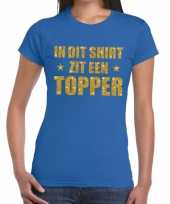 Toppers dit-shirt zit een topper glitter tekst t-shirt blauw dames
