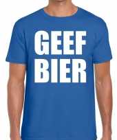 Toppers geef bier heren t-shirt blauw