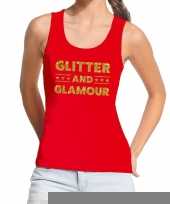 Toppers glitter and glamour glitter tanktop mouwloos shirt rood dames