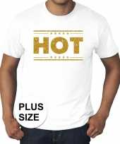 Toppers grote maten hot t-shirt wit gouden letters