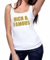 Toppers rich and famous glitter tanktop mouwloos shirt wit dames