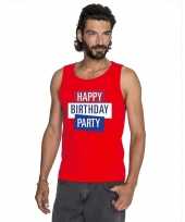 Toppers rood toppers happy birthday party mouwloos shirt heren