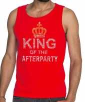 Toppers rood toppers king of the afterparty glitter tanktop shirt heren