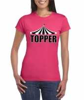 Toppers t-shirt roze topper dames