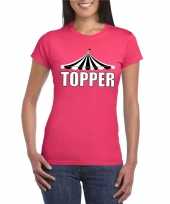 Toppers t-shirt roze topper witte letters dames