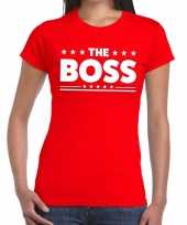 Toppers the boss tekst t-shirt rood dames
