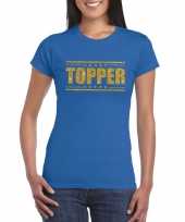 Toppers topper t-shirt blauw gouden glitters dames