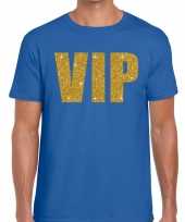 Toppers vip glitter goud heren t-shirt blauw