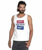 Toppers wit toppers happy birthday party mouwloos shirt heren