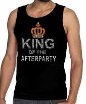 Toppers zwart toppers king of the afterparty glitter tanktop shirt heren