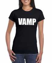 Vamp tekst t-shirt zwart dames