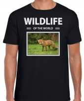 Vos t-shirt dieren foto wildlife of the world zwart heren 10264306