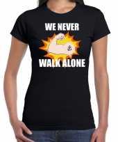 We never walk alone t-shirt crisis zwart dames