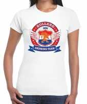 Wit holland drinking team t-shirt dames 10140311