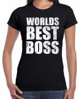 Worlds best boss werelds beste baas cadeau t-shirt zwart dames