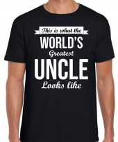 Worlds greatest uncle oom cadeau t-shirt zwart heren