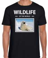 Zeehond t-shirt dieren foto wildlife of the world zwart heren