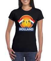 Zwart holland supporter kampioen shirt dames