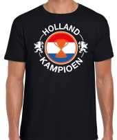 Zwart t-shirt holland nederland supporter holland kampioen beker ek wk heren