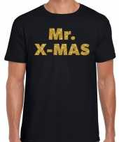 Zwarte foute kerstshirt t-shirt mr bij mas gouden letters heren