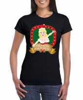 Zwartre kerst t-shirt dames touch my jingle bells