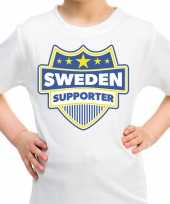 Zweden sweden schild supporter t shirt wit kinderen